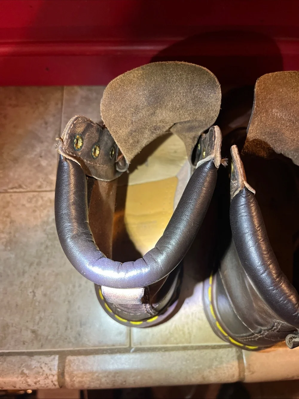🔥 dr martens 6 eye boots Brown Size 4 Docs Made In England Mens Women READ